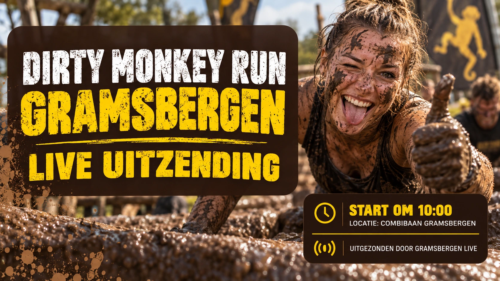 Dirty Monkey Run Gramsbergen – live-uitzending vanaf de Combibaan, start om 10:00 uur
