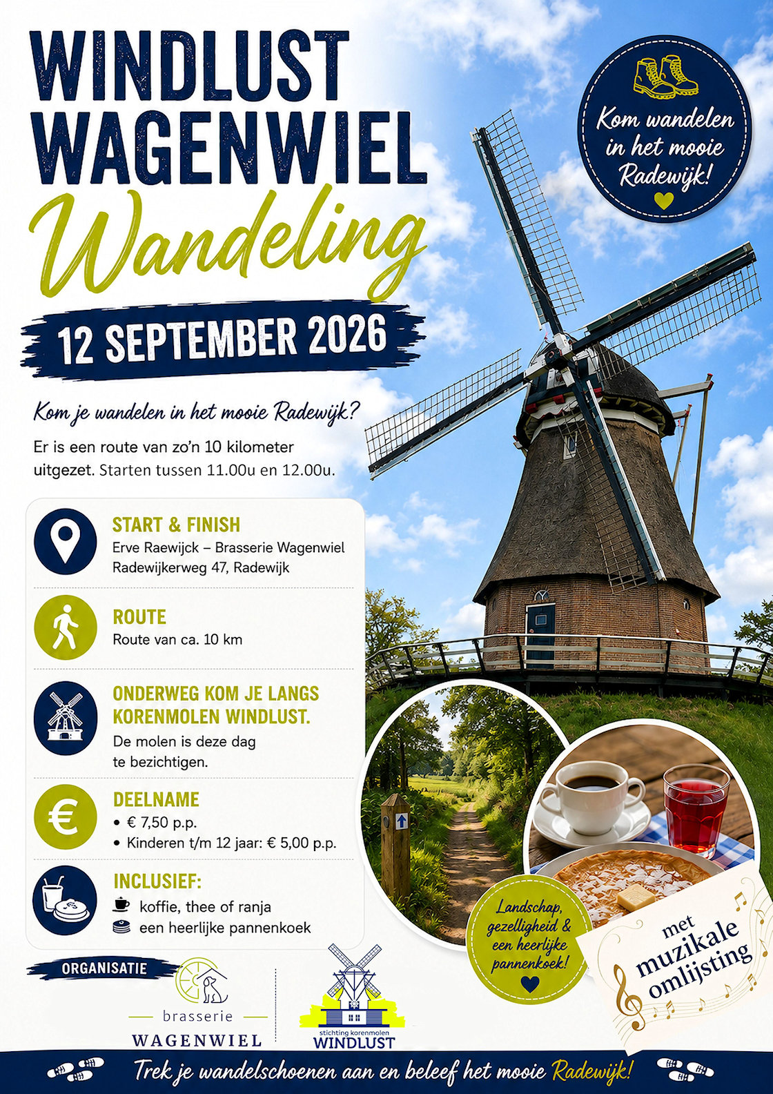 Windlust Wagenwiel Wandeling op 12 september