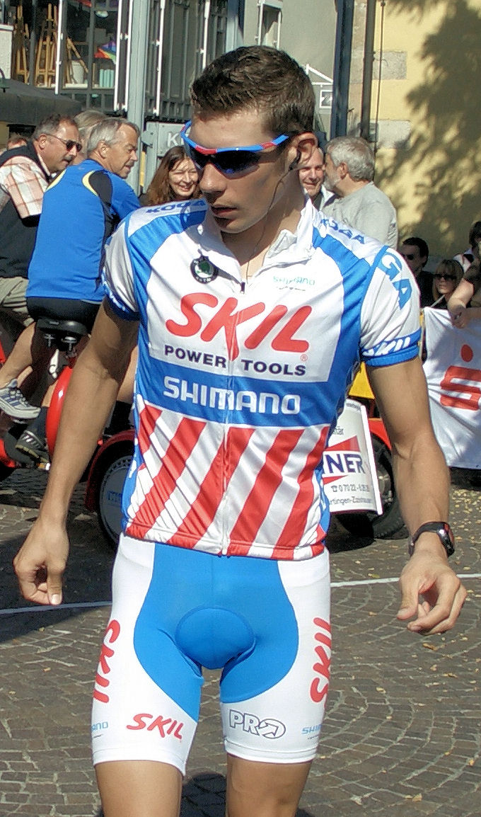 Albert Timmer in wielertenue.