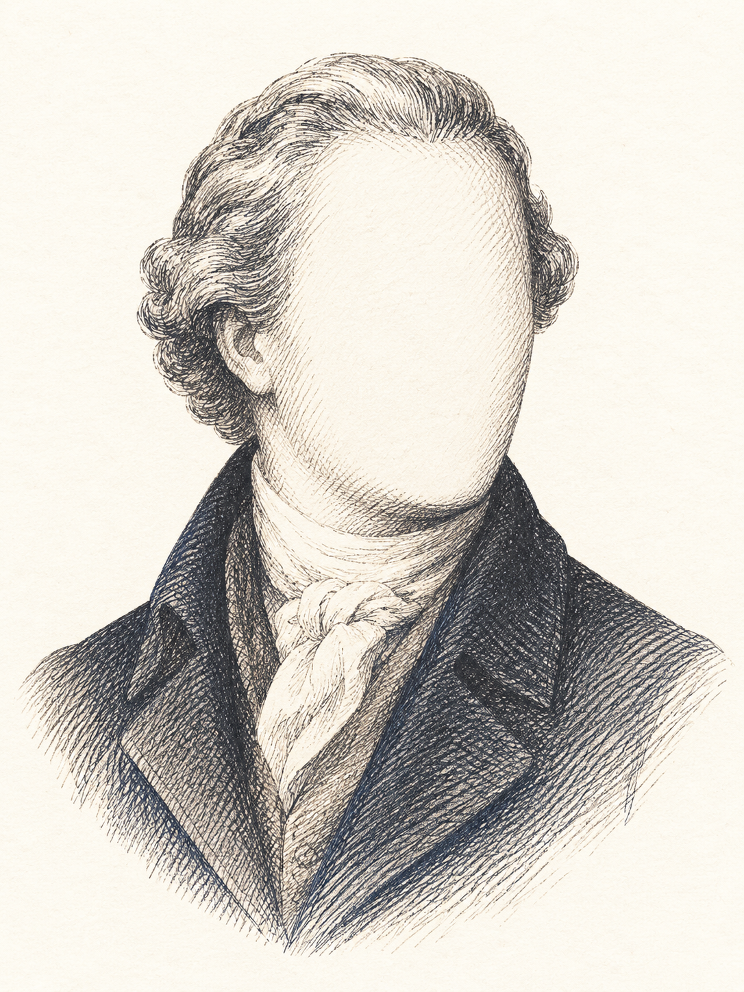 Symbolische pentekening; geen werkelijk portret van de genoemde persoon.